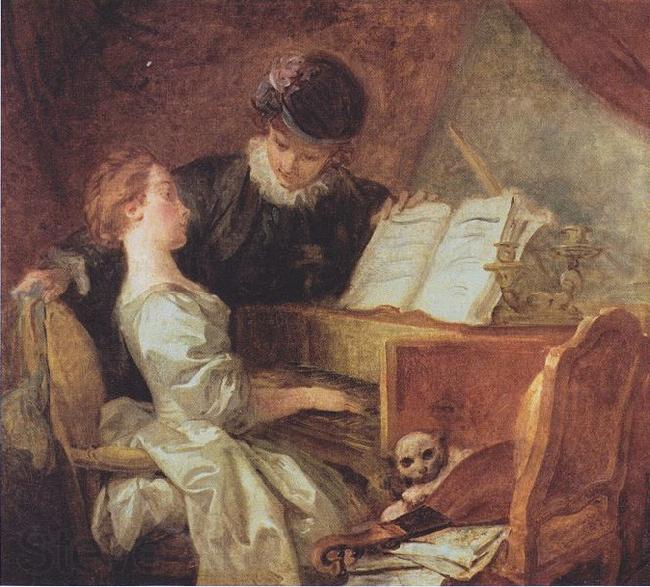 Jean Honore Fragonard The musical lesson France oil painting art